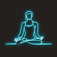 Neon blue meditation vector illustration