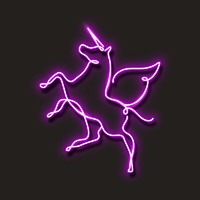 Neon purple unicorn vector illustration