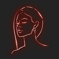 Neon red woman vector illustration