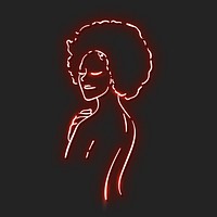 Neon red woman vector illustration