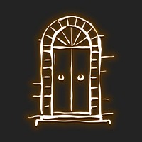 Neon yellow door vector illustration