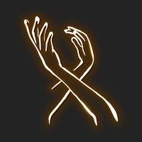 Neon yellow hand vector illustration