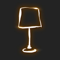 Neon yellow lamp vector illustration