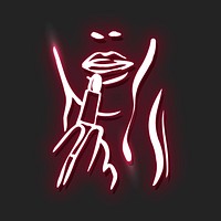 Neon red woman vector illustration