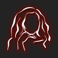 Neon red woman vector illustration