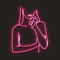 Neon red woman vector illustration