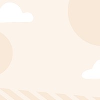 Beige sky & cloud border background