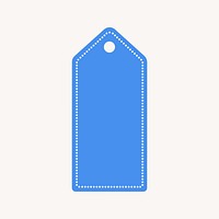 Blue price tag, simple banner label collage element vector