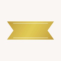 Metallic gold ribbon banner, simple design badge collage element vector