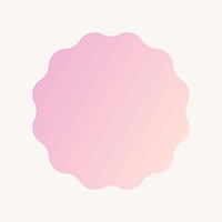 Circle bubble speech, gradient pink and orange pastel badge  collage element vector