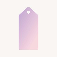 Pink and orange pastel price tag, gradient badge  collage element vector