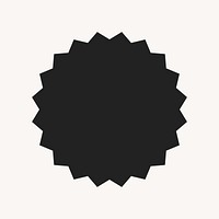 Simple black circle, simple jagged badge  collage element vector