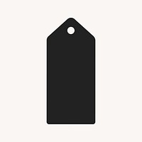 Black price banner, simple tag label collage element vector