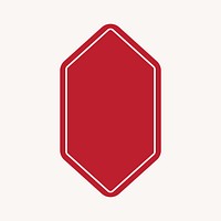 Red armor badge, simple shape design banner collage element vector