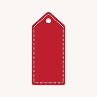 Red price tag with hole, simple sale banner label collage element vector