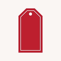 Red price tag, simple  label collage element vector