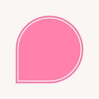 Pink speech bubble badge, simple armor  collage element vector