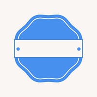 Jagged octagon badge, simple blue  collage element vector