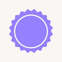 Jagged purple circle, simple badge  collage element vector