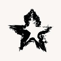 Crooked star black & white vector