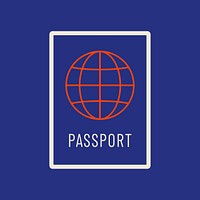 Blue passport illustration vector