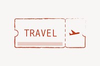 Red textured line plane ticket vector