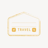 Yellow travel badge vector