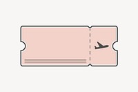 Pastel plane ticket vector