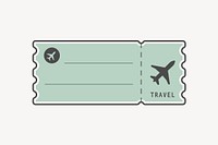 Pastel plane ticket vector