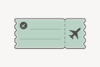 Green plane ticket isolated design