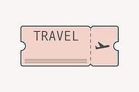 Pink plane ticket isolated design