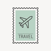 Pastel travel stamp vector