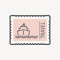 Pink travel stamp isolated design