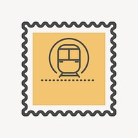 Yellow train stamp  vector