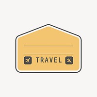 Yellow travel badge vector