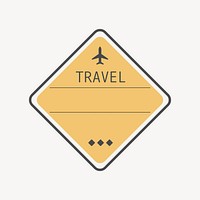 Yellow travel badge isolated design