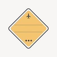 Yellow airport badge vector