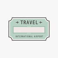 Mint green travel badge vector