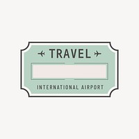 Mint green travel badge isolated design