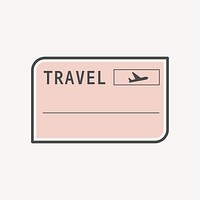 Pink travel badge isolated design