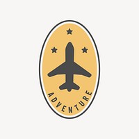 Yellow airplane badge vector