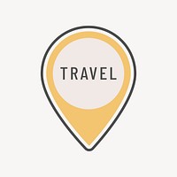 Yellow location pin icon isolated design