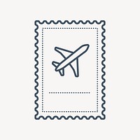 Air postage stamp outline vector