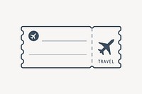 Green outline plane ticket vector