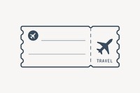 Green outline plane ticket isolated design