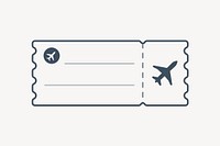 Green outline flight ticket vector