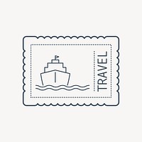 Ship travel postage stamp isolated design