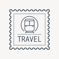 Simple train transportation stamp vector