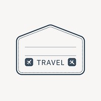 Pentagon travel outline badge vector