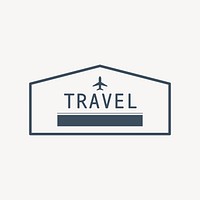 Geometric travel badge isolated design